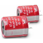 Wurth Elektronik 120μF Aluminium Electrolytic Capacitor 450V dc, Snap-In - 861141484010