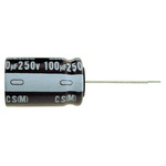 Nichicon 220μF Aluminium Electrolytic Capacitor 160V dc, Radial, Through Hole - UCS2C221MHD1TN