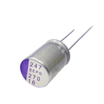 Panasonic 150μF Polymer Aluminium Polymer Capacitor 16V dc, Radial, Through Hole - 16SEPG150M