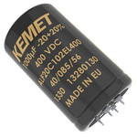 KEMET 1000μF Aluminium Electrolytic Capacitor 450V dc, Press-Fit - ALF20C102EL450