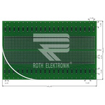 RE660-LF, Double Sided Eurocard FR4 With 7 x 37 1.1mm Holes, 2.54 x 2.54 mm, 7.5 x 7.5 mm, 7.62 x 7.62 mm Pitch, 160 x