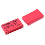 WIMA MKS4 Polyester Film Capacitor, 160 V ac, 250 V dc, ±10%, 1μF, Through Hole