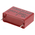 WIMA MKS4 Polyester Film Capacitor, 160 V ac, 250 V dc, ±10%, 2.2μF, Through Hole