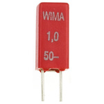 WIMA MKS02 Polyester Film Capacitor, 30 V ac, 50 V dc, ±20%, 1μF, Through Hole
