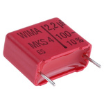 WIMA MKS4 Polyester Film Capacitor, 63 V ac, 100 V dc, ±10%, 2.2μF, Through Hole