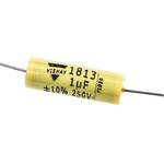 Vishay MKT 1813 Metallised Polyester Film Capacitor, 160 V ac, 250 V dc, ±10%, 1μF, Through Hole