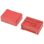 WIMA MKS4 Polyester Film Capacitor, 200 V ac, 400 V dc, ±10%, 1μF, Through Hole