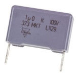 Vishay MKT 373, MKT373 Polyester Film Capacitor, 63 V ac, 100 V dc, ±10%, 1μF, Through Hole