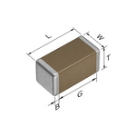 TDK 220nF Multilayer Ceramic Capacitor MLCC, 16V dc V, ±10% , SMD
