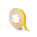 RS PRO F30 Yellow Double Sided Polyester Tape, 12mm x 50m