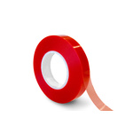RS PRO F40 Red Double Sided Polyester Tape, 12mm x 50m