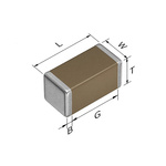 TDK 220nF Multilayer Ceramic Capacitor MLCC, 35V dc V, ±10% , SMD