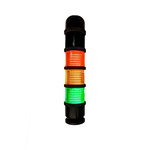 RS PRO Red/Green/Amber Signal Tower, Buzzer, 24 V ac/dc, 3 Light Elements, Base Mount