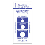 WM 25/77 10PK | SpotSee Non-Reversible Temperature Sensitive Label, +25°C to +37°C, 1 Level Levels