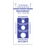 WM 30/86 10PK | SpotSee Non-Reversible Temperature Sensitive Label, +30°C to +37°C, 1 Level Levels