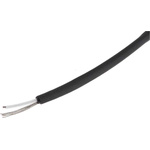 RS PRO Screened 1 Core Microphone Cable, 0.22 mm² CSA, 3.1mm od, 100m, Black