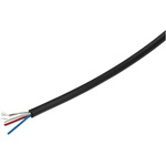 RS PRO Screened 3 Core Microphone Cable, 0.22 mm² CSA, 4mm od, 100m, Black