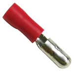 RS PRO Insulated Male Crimp Bullet Connector, 0.5mm² to 1.5mm², 22AWG to 16AWG, 4.3mm Bullet diameter, Red