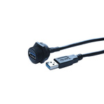 RS PRO Straight, Panel Mount, Socket Type USB-A 3 IP67 Type A USB Connector