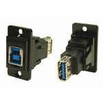 RS PRO Straight, Panel Mount, Socket to Socket Type B to A USB 3.0 USB Connector