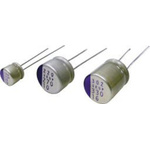 Panasonic 100μF Through Hole Polymer Capacitor, 20V dc