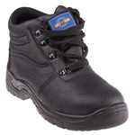 RS PRO Black Steel Toe Capped Mens Safety Boots, UK 6, EU 39