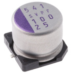 Panasonic 100μF Surface Mount Polymer Capacitor, 25V dc