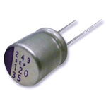Panasonic 330μF Through Hole Polymer Capacitor, 25V dc