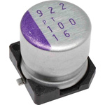 Panasonic 100μF Surface Mount Polymer Capacitor, 16V dc