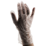 RS PRO White Polymer Disposable Gloves size 7, Small x 100 Powder-Free