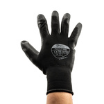 404-MAT | BM Polyco Matrix Black Polyurethane Coated Nylon Work Gloves, Size 10, Large, 10 Gloves