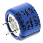 KEMET 0.47F Supercapacitor -20 → +80% Tolerance, Supercap FT 5.5V dc, Through Hole