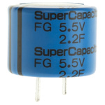 KEMET 2.2F Supercapacitor -20 → +80% Tolerance, Supercap FG 5.5V dc, Through Hole