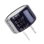 Eaton 0.22F Supercapacitor -20 → +80% Tolerance, 5.5V dc, Through Hole