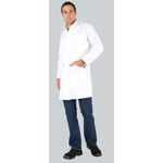 060BH91ASBLANC1 | Muzelle Dulac White Men Reusable Lab Coat, S
