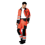 12ROPN72ASROUGE FLUO-CHARBON38 | Muzelle Dulac Roady Hi Vis Work Trousers, 28in Waist Size