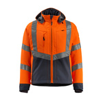 15502-246-14010 S | Mascot Workwear BLACKPOOL Orange/Navy Unisex Hi Vis Softshell Jacket, S