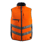 15565-249-14010 M | Mascot Workwear GRIMSBY Orange/Navy Unisex Hi Vis Bodywarmer, M