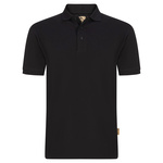 1100R/B/L | Orn Osprey EarthPro Poloshirt Black Cotton, Recycled Polyester Polo Shirt, UK- L, EUR- L