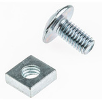 Clear Passivated Zinc Plated Steel Roofing Bolt, M10 x 60mm
