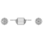 Fair-Rite Ferrite Bead, 10 (Dia.) x 10mm (Axial), 500Ω impedance at 100 MHz