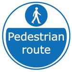 RS PRO Vinyl Mandatory Pedestrians Sign With English Text