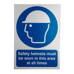 RS PRO PVC Mandatory Head Protection Sign With English Text