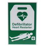 RS PRO Rigid Plastic AED Sign, H200 mm W300mm