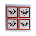 RS PRO White Gloss Polymeric Vinyl Safety Labels, GHS Dangerous-Text 100 mm x 100mm