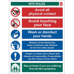 RS PRO PVC Social Distancing Site Safety Sign With English Text, 400 x 300mm