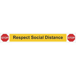 RS PRO Vinyl Mandatory Social Distance Sign With English Text, 800 x 100mm