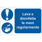 RS PRO PVC Mandatory Wash Hands Sign With Italian Text