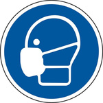 RS PRO Vinyl Floor Graphic Mask Sign With Pictogram Only Text, 200 x 200mm