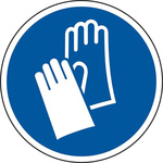 RS PRO Vinyl Floor Graphic Hand Protection Sign With Pictogram Only Text, 200 x 200mm